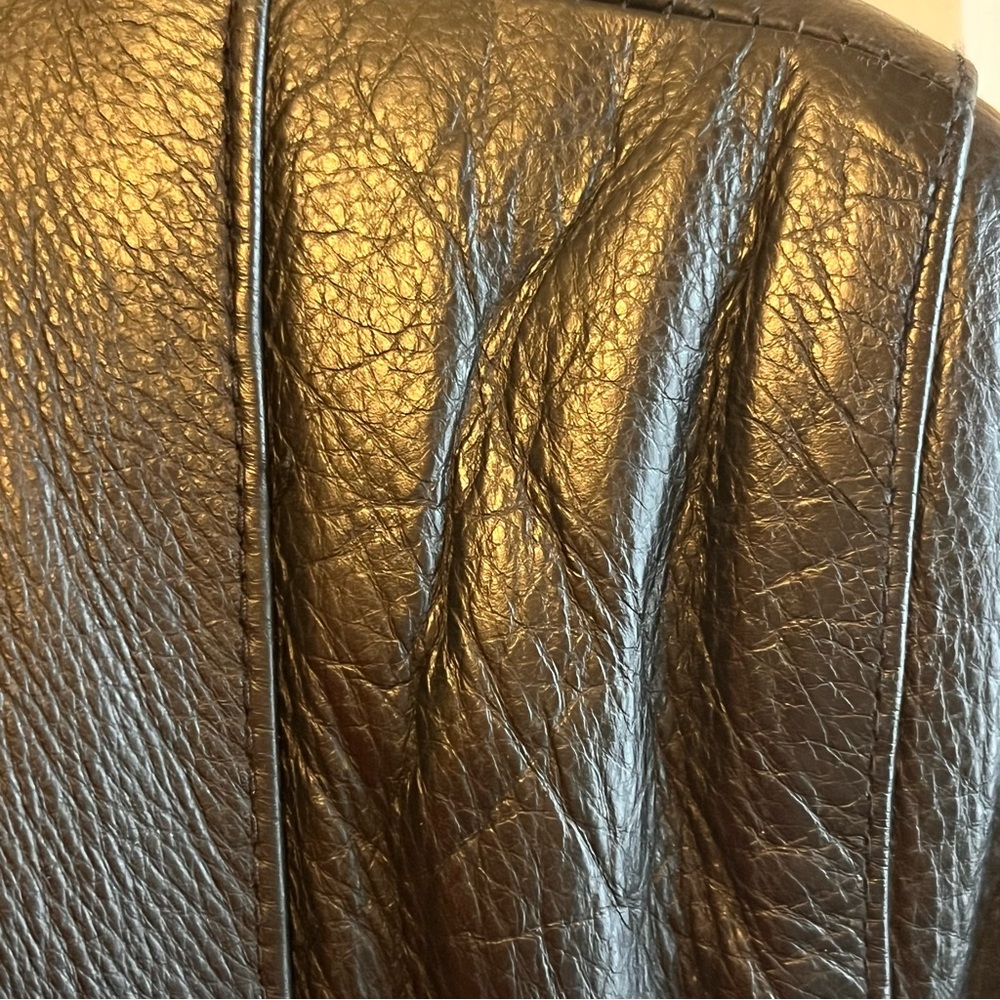 Vintage WINLIT New York Full-Length Black Genuine Leather Trench Coat – Size M - Picture 13 of 14